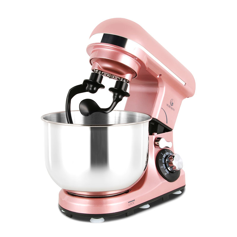 Tilt-head Plastic Electric Stand Mixer with 4l Brushed Bowl and 6-speed with Fantastic Blue Led Light
